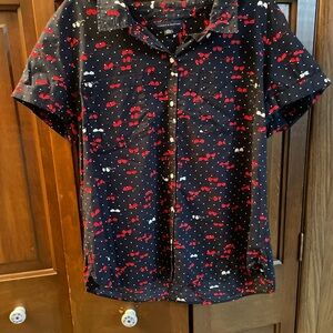 Tommy Hilfiger sunglasses print cotton button down  Size 2XL Vacation Summer